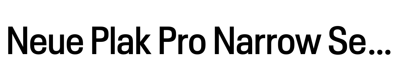 Neue Plak Pro Narrow SemiBold